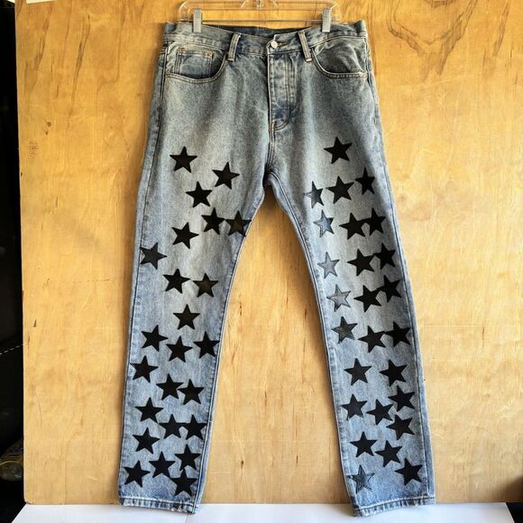 MNML Other - MNML Men's Jeans Button Fly Star‎ Applica Size 34x32 Y2K EUC